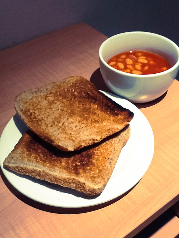 baked beans and bread