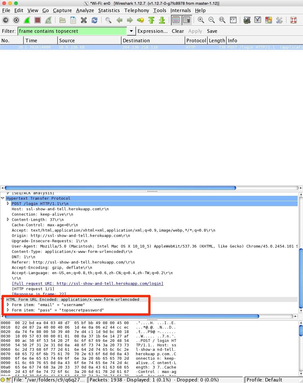 Wireshark with password